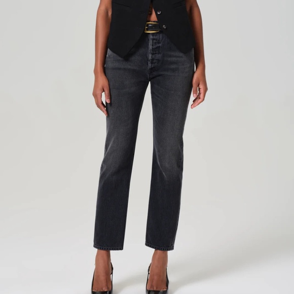 CITIZENS OF HUMANITY | BLAINE HIGH RISE STRAIGHT IN WASHED BLACK - Picture 1 of 7